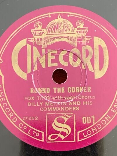 78rpm Cinecord OD 1 Billy Merrin: Around The Corner / Mantovani: Tango 1935!