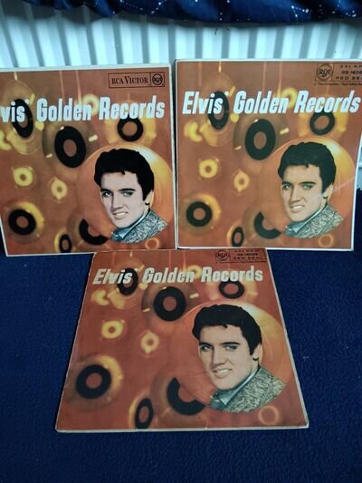 ELVIS PRESLEY GOLDEN RECORDS X3 VINYL RECORDS