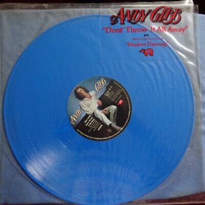 Andy gibb - Don't Throw it all Away / Shadow Dancing 1979 12" Blue Vinyl VG+