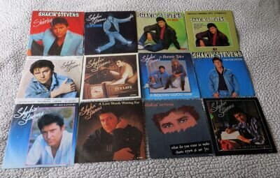 Shakin' Stevens lot of 12 UK Epic Picture Sleeve 45's