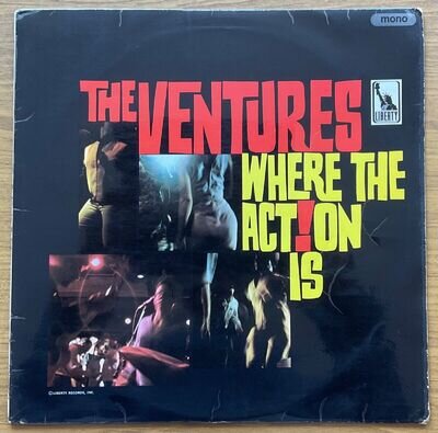 The Ventures WHERE THE ACTION IS (1966 Liberty UK Mono VG+/VG+) shadows