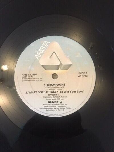 KENNY G /CHAMPAGNE/WHAT DOES IT TAKE ? 12" VINYL EP, 1986. ARISTA LABEL