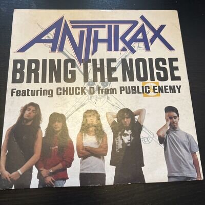 Anthrax Feat Chuck D - Bring The Noise UK 1991 Limited Edition 7'' Etched Vinyl