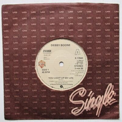 Debby Boone - 7" UK 45 - You Light Up My Life - 1977 - W/Bros K 17043 - C/S VG+