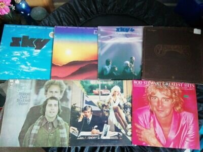 70s Rock Vinyl LP Records Job Lot Sky Carpenters Simon Garfunke 10cc Rod Stewart