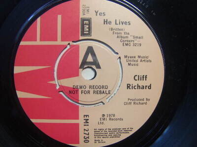 Cliff Richard – Yes He Lives 1978 Demo 7” EMI 2730