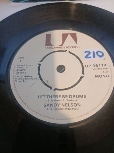 Sandy Nelson - Let There Be Drums (United Artists 1976 Reissue) 7"