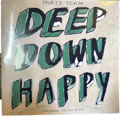 SPORTS TEAM LP Deep Down Happy DEBUT 1st Pressing GREEN Vinyl 500 Made Tour Edn