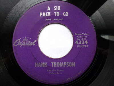 HANK THOMPSON 45 'A SIX PACK TO GO' USA CAPITOL HOT 1960 ROCKABILLY COUNTRY BOP