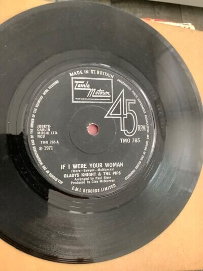 Gladys Knight & The Pips. If I were your woman 7” Single VG+. 1971. Motown