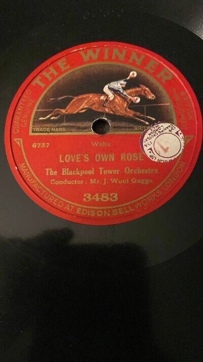 Rare 78rpm record, V+, BLACKPOOL TOWER ORCH : Love's Own Rose , Winner 3483