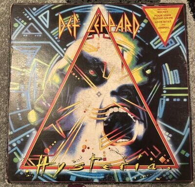 DEF LEPPARD : Hysteria : uk bludgeon vinyl LP 1987 + inner