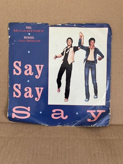 1983 Paul McCartney And Michael Jackson Say Say Say 7" Vinyl Record Single VR5