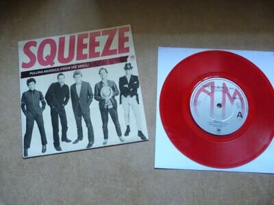 Squeeze- Pulling Mussels 1980 Red Vinyl 7" Record EX/EX