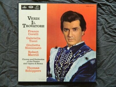 VERDI IL TROVATORE FRANCO CORELLI ETC SCHIPPERS HMV STEREO SAN 151-2-3