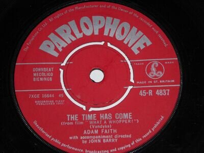 ADAM FAITH "THE TIME HAS COME"1961 PARLOPHONE VINYL 45 DOO-WOP/ ROCK N ROLL