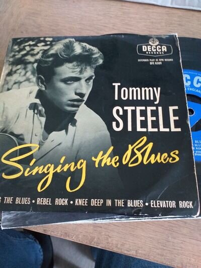 Decca - Tommy Steele - 45 rpm 7" Single Vinyl Record - Singing The Blues EP