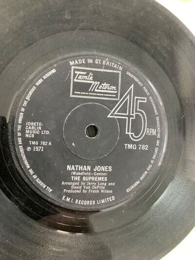 The Supremes. Nathan Jones. 7” single. 1971. Motown records