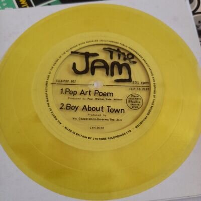 The Jam - Pop Art Poem / Boy About Town YELLOW Vinyl 7" Flexi-Disc (FlexiPop)