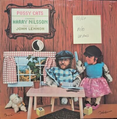 Harry Nilsson & John Lennon Pussy Cats Vinyl Record VG/G+ APL10570 1974 1st