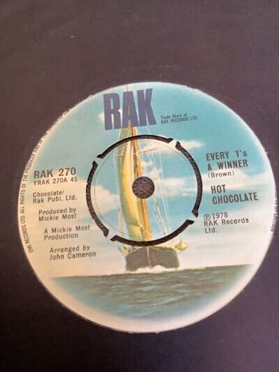 Hot Chocolate - Every 1’s a winner   Used 7” single record 