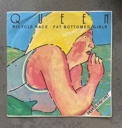 Queen Bicycle RaceFat Bottomed Hungary 7” RARE VG con picture sleeve seam split