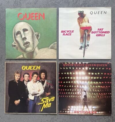 Queen Bicycle Race Save Me Don’t Stop Me We Are The Champions 7” Lot UK Pic x4