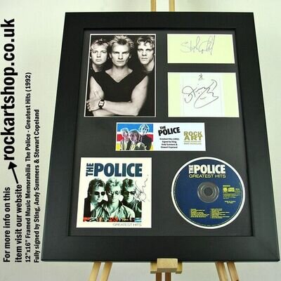 The Police FULLY SIGNED STING+ANDY SUMMERS+STEWART COPELAND Autographed Framed