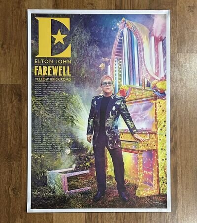 Elton John Yellow Brick Road 2019 Official Farewell Tour Poster Print 17x24”