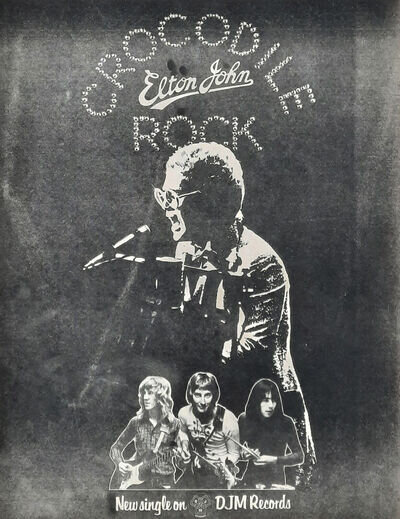 +++ 1972 ELTON JOHN Poster/Press Ad Single "Crocodile Rock"