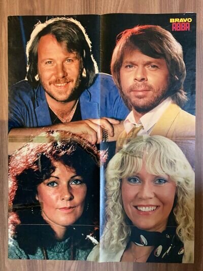 ABBA Anni-Frid Benny Agnetha Björn 1970s Vintage Danish Bravo Magazine Poster