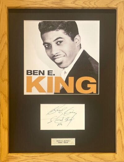 Ben E. King Singer - Guaranteed Hand Signed Card Presentation 40cm x 30cm & COA