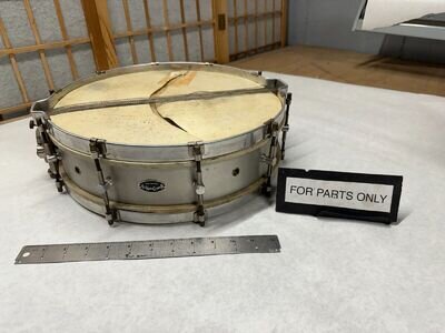 1920's Barry Drum Mfg Co 4x14 Professional Vintage Aluminum Snare