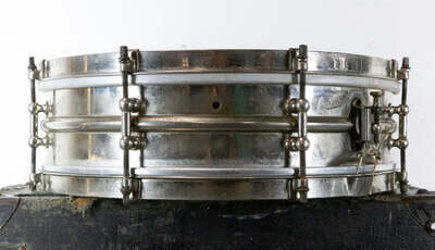 1920s Ludwig 4x14 Nickel Over Brass Dance Model Snare Drum