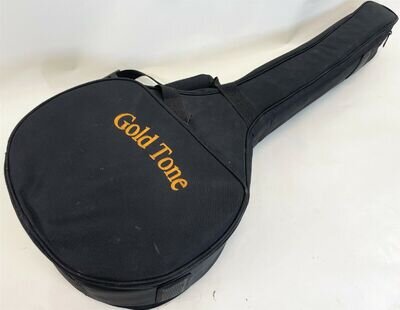 Vintage GOLD TONE 37" Black Zip Soft Side Backpack Classic Banjo Travel Gig Case