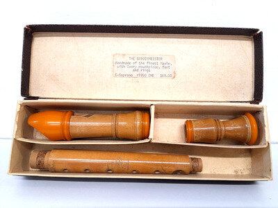 Adler C Soprano Barockmeister Recorder 1950 Made In Germany Boxed Vintage