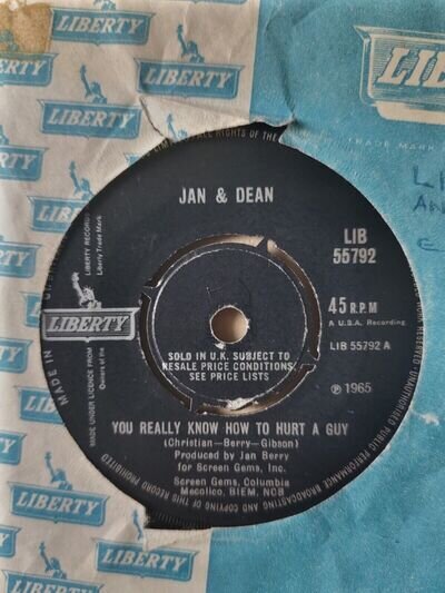 Jan And Dean-You Really Know How To Hurt A Guy 7" Vinyl