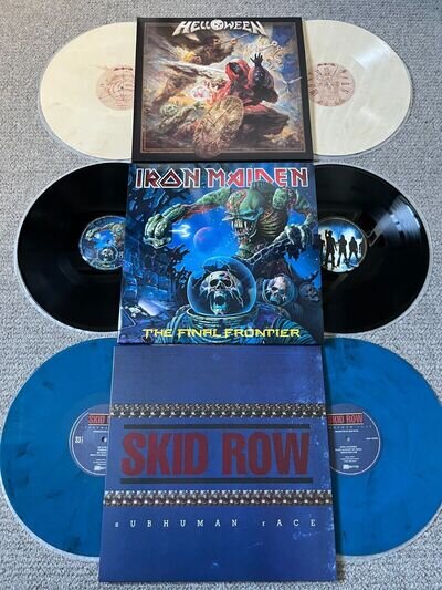 Iron Maiden/Helloween/Skid Row Vinyl Records (Please Read Discription).