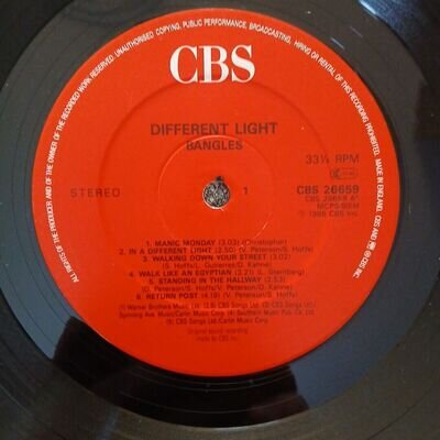 The Bangles, Different Light, 1986 CBS Vinyl Album