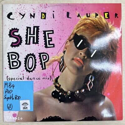 CYNDI LAUPER - She Bop 12” Vinyl Record Single VG+