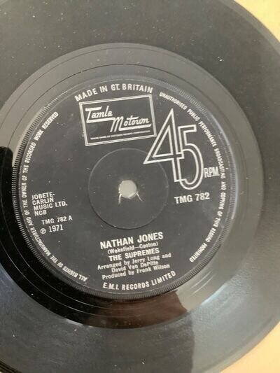 The Supremes Nathan Jones 7" single 1971. VG+ Motown