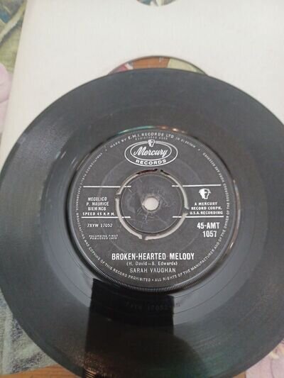 Sarah Vaughan Broken - Hearted Melody 7" Vinyl Single