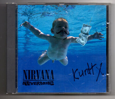 nirvana nevermind cd signed kurt cobain kurdt 1991