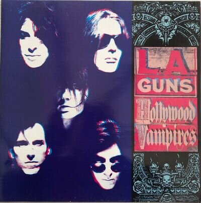 L.A. Guns Hollywood Vampires 1991 vinyl LP Album - Rare Dutch 3D Sleeve - VG+/VG